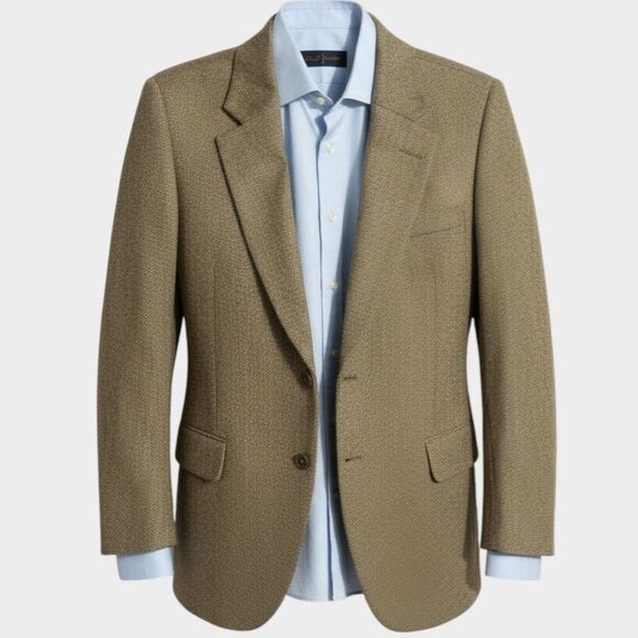$450 RALPH LAUREN Mens Blazer Sport Coat Two Button Jacket 42L WOOL Brown Suits